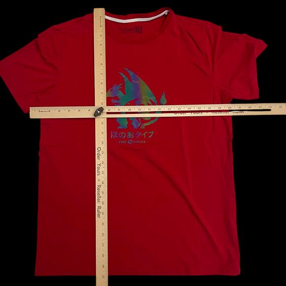Charizard Charmander Fire Type Kalos Pokémon T-Shirt Red XXL Five C Japan Text - Picture 8 of 8